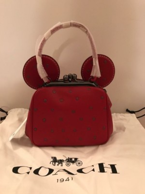 Disney X Coach 1941 Minnie Mouse Kisslock Bag Limited Edition Red
