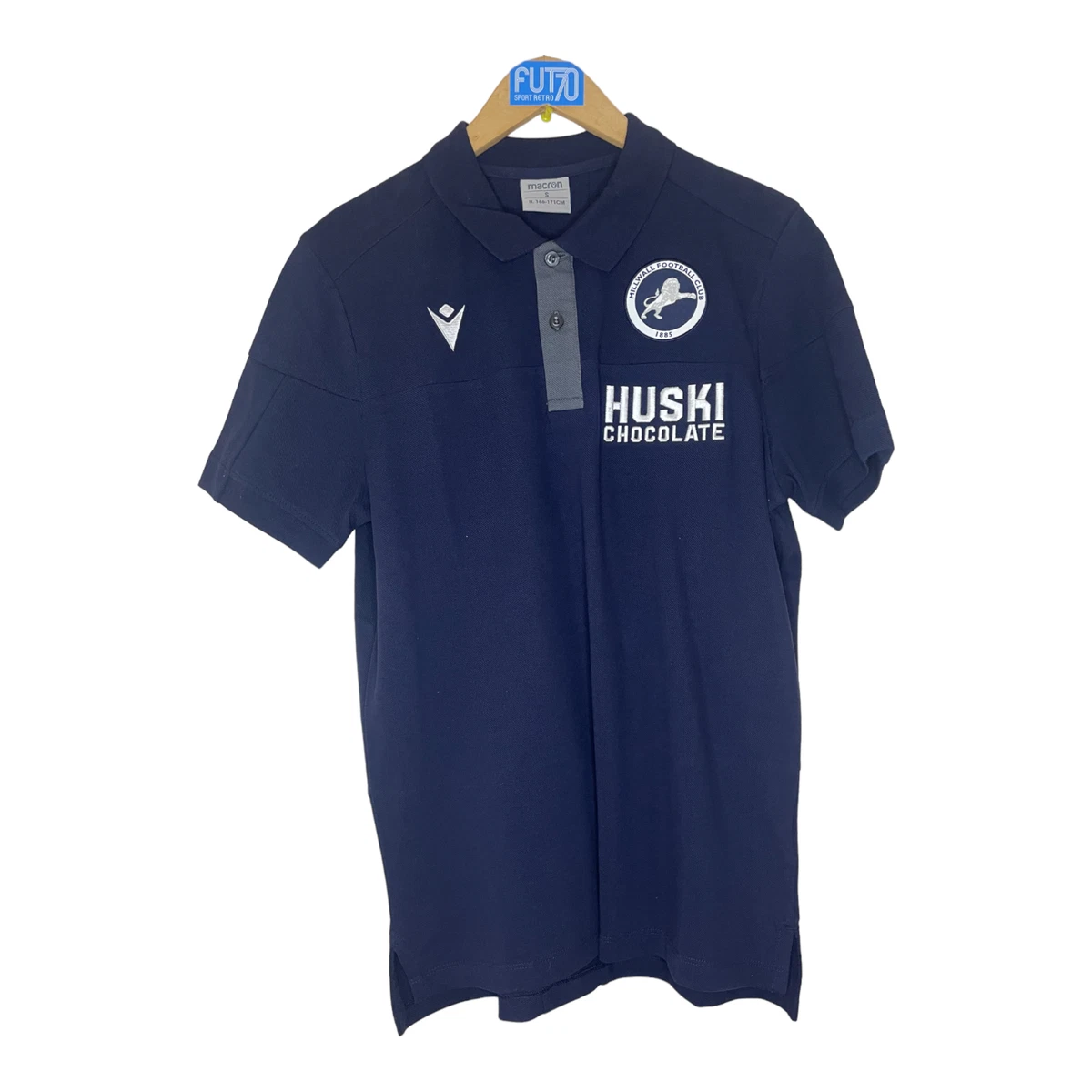 Maillot Millwall FC Macron - T-shirt Coton Bleu Marine, Neuf Avec étiquettes