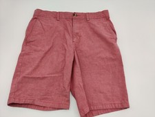 Old Navy Mens Shorts 32 Ultimate Slim Built In Flex Chambray Red