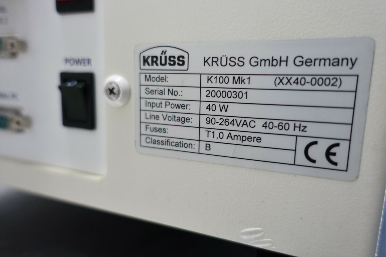 KRUSS K100 MK1 FORCE PROCESSOR TENSIOMETER SURFACE & INTERFACIAL