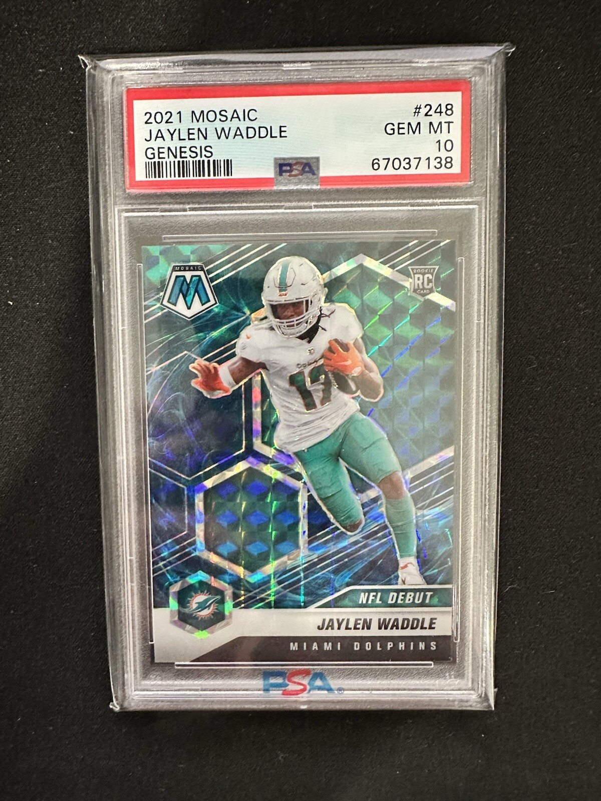 2021 Mosaic NFL Debut Genesis Prizm Jaylen Waddle #248 PSA10!