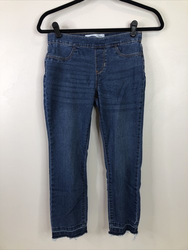 Old Navy Girls Size L 10/12 Skinny Crop Pull Fryer Hem Medium Wash Jean Jeggings