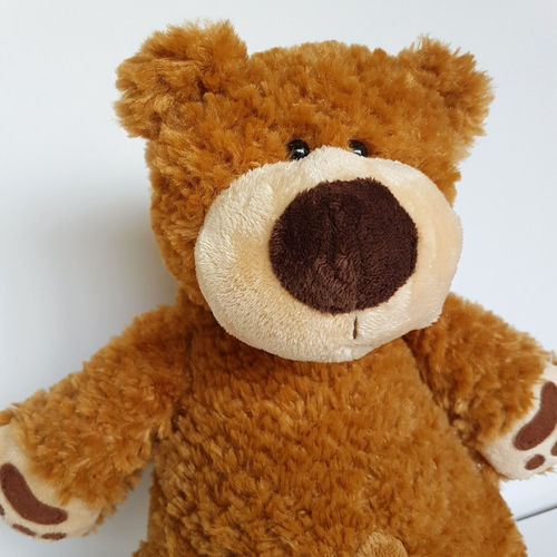 Chocolate & Caramel Sitting BEAR 33cm Korimco Friends Plush Stuffed Animal Beans - Picture 3 of 15