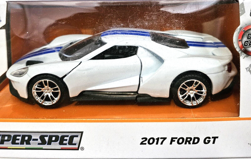 2023 Jada #24080 Hyper-Spec 2017 Ford GT 1:32 White with Blue stripes - Picture 2 of 4