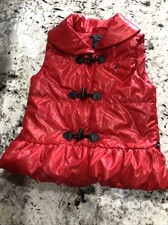 Nautica Puff Vest Armless Coat/Jacket 4T, Girls, Red Excellent Condition