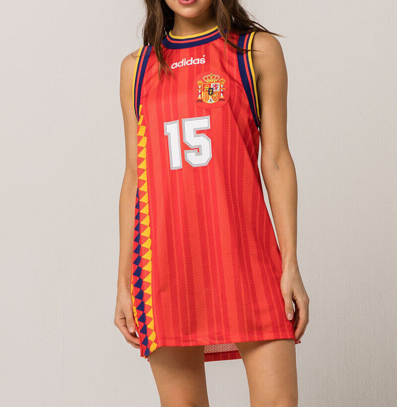 adidas red jersey dress NWT Originals Spain Tank Soccer Team Mesh #15 MEDIUM meta-related-collection-prom-dresses