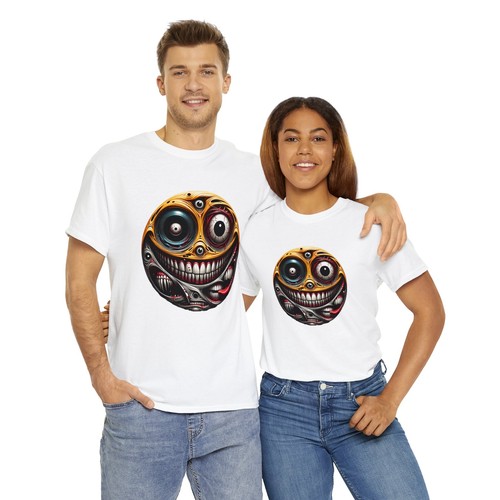 Adult T Shirt Happy Face Horror Tee Streetwear Graphic Spooky Skater Retro Cool - Picture 13 of 13