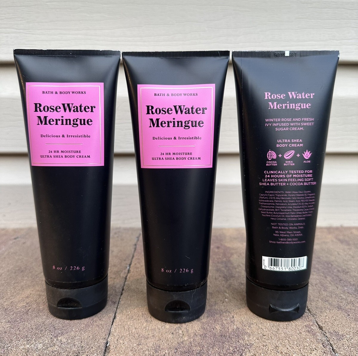 Bath Body Works Rose Water Meringue Cream x winter rose ivy