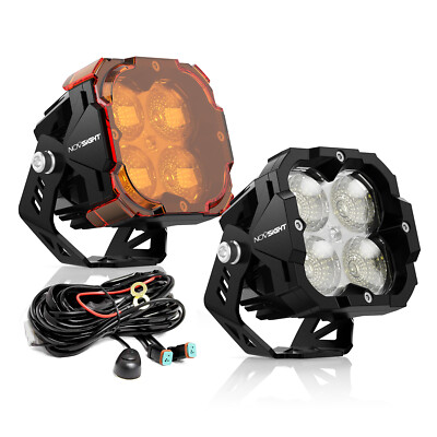 1 pair NOVSIGHT 3-inch 80W LED work pod cube flood offroad lamps for ATVs