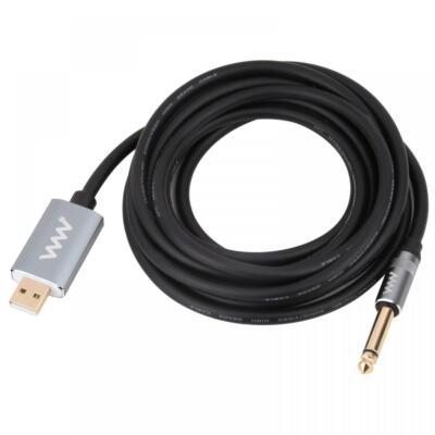 USB A auf 6,35 mm Mono E-Gitarre Kabel für Instrumente Aufnahme Singen 3 m