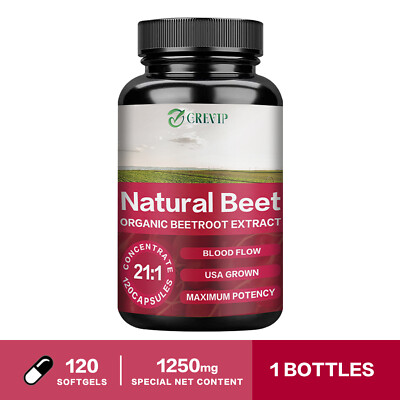 120pcs Natural Beet Capsules 1250mg-Organic Beetroot Extract,Healthy Circulation