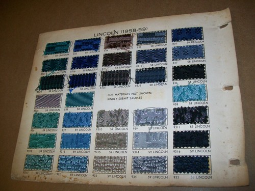 1957 1958 1959 Mercury & Lincoln + 1960 Mercury car upholstery sample set-used - Picture 4 of 4