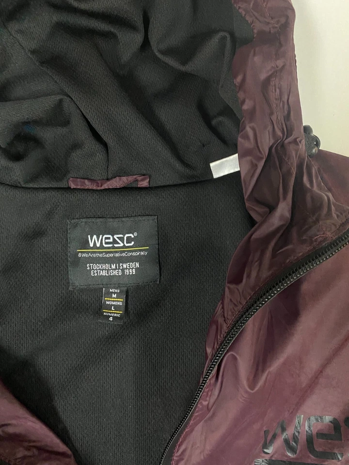 WESC Jacket Mens Medium Purple hoodie Full Zip windbreaker Active - Image 4 of 4