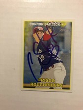 Texas Rangers CONNOR SADZECK Signed Heritage Card