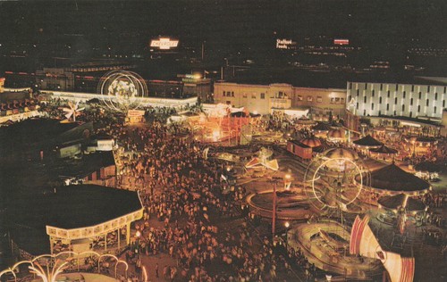 Toronto Canadian National Exhibition Ontario Night scene Chrome Postcard