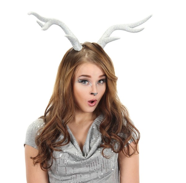 Deer Animal Silver Antlers Horns Fairy Adult Halloween Costume