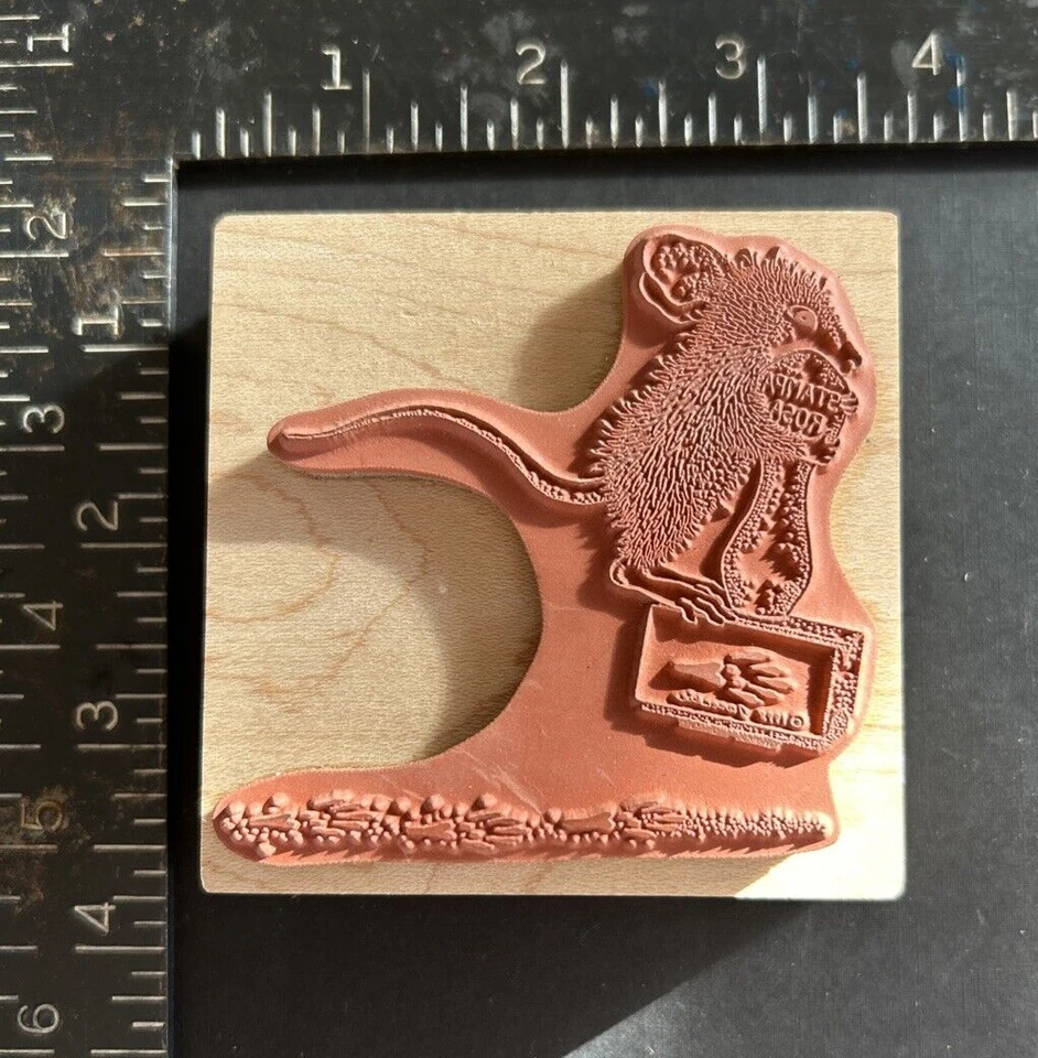 Stampa Rosa House Mouse Designs 1998, edición limitada sello Pogo 001 sello de goma de madera Foto 2 de 4