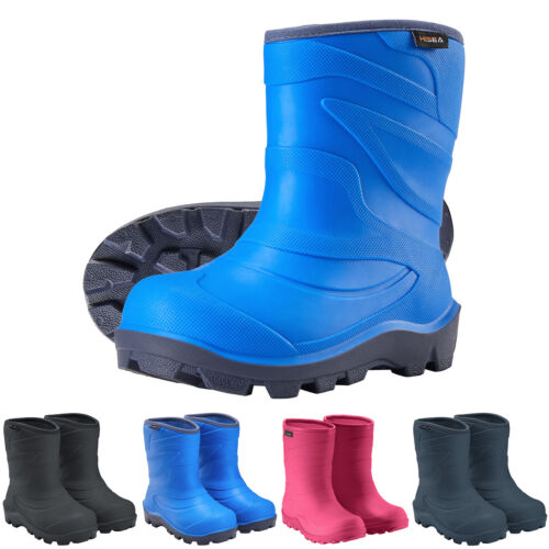 HISEA Kids Rain Boots Waterproof Anti-Slip Outdoor Mud Barn Beach Slip-On Shoes