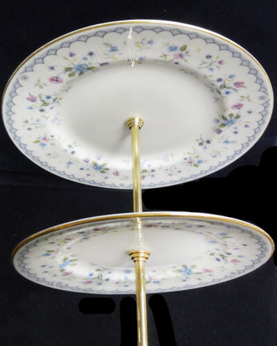 PARAGON FLORABELLA 2 Tier Cake Plate Bone China made England NEW NEVER USED - Picture 2 of 8