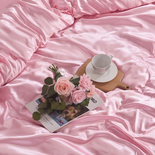 Luxury Satin Silk 6PCS Bedding Set - Duvet Cover, Fitted Sheet & 4 Pillowcases - Picture 22 of 158