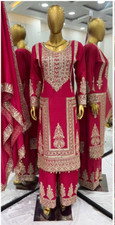 New Beautiful Designer Chinon silk Kurta Palazzo With Dupatta For Reception