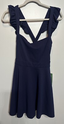 B-SMART A-Line Dress Juniors Size 3 Navy Blue Ruffle Straps Sleeveless NEW | eBay B-SMART A-Line Dress Juniors Size 3 Navy Blue Ruffle Straps Sleeveless NEW | eBay
