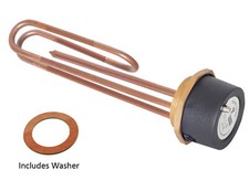 Tesla 14” Copper 3kW hot water Immersion Heater Element 2 1/4" Boss + Thermostat
