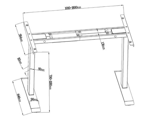 elektr Tischgestell höhenverstellbar Schreibtisch 57001 Arbeitstisch Tisch weiß - Bild 5 von 6