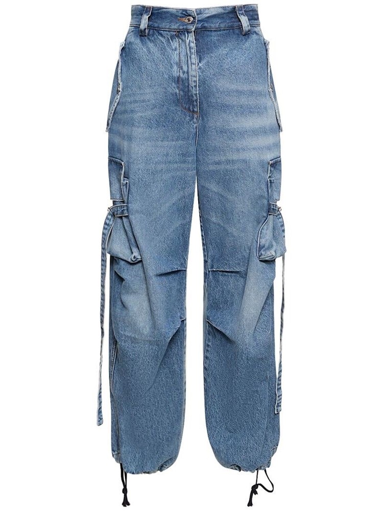 BNWT Women’s MSGM Cargo Utility Jeans IT46 UK14 Light Wash Denim RRP £580