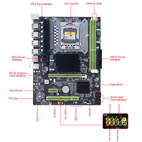 NEW for Intel X58 LGA1366 DIMM DDR3 16GB M-ATX Desktop Computer Game Motherboard - Picture 4 of 5