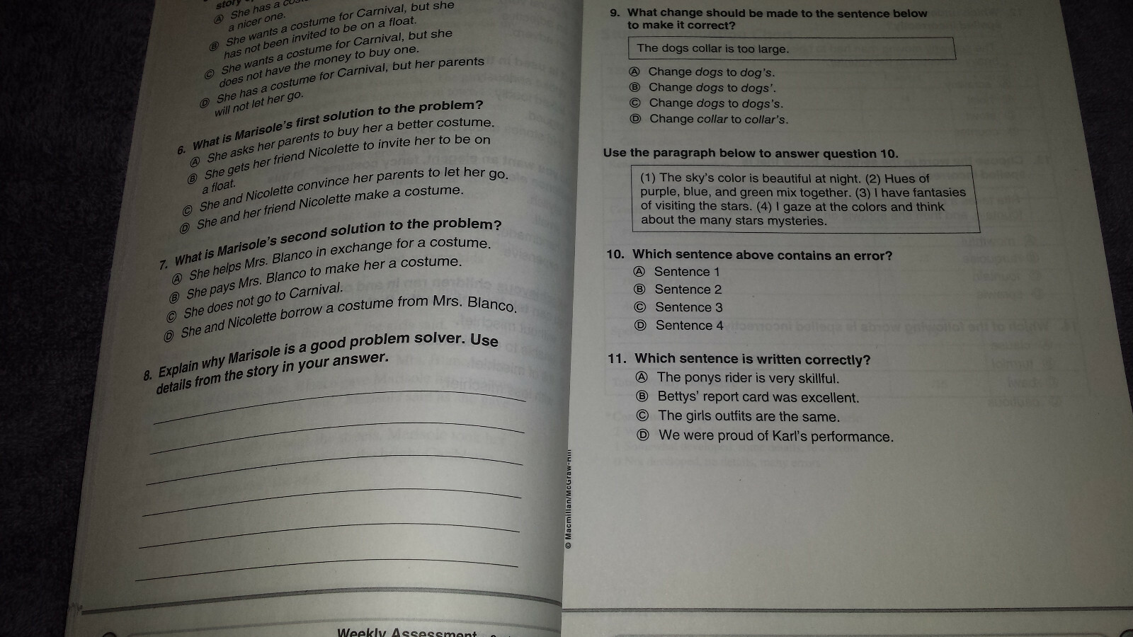 Treasures Student's Assessment Book Grade 5: Includes Weekly and Unit  Assessment | eBay