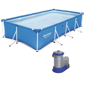 Bestway 13ftx7ftx32in Rectangular Steel Pro Above Ground Swimming Pool & Pump - Click1Get2 Promotions