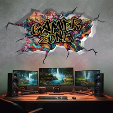 vz52 3D Wandtattoo Gamer Bild Gaming Deko Geschenk für Gamer Wandbild