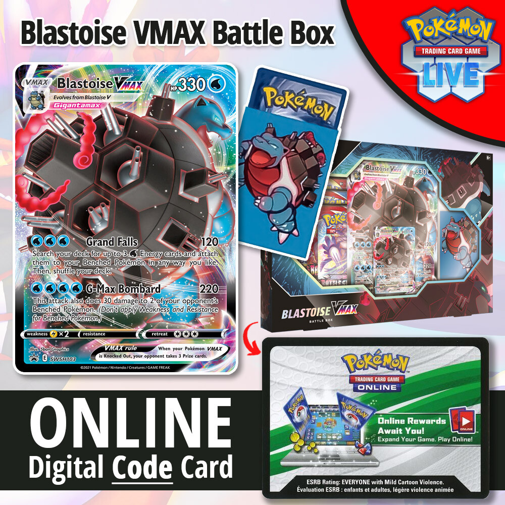 Pokémon Blastoise / Venusaur VMAX Battle Box TCG PTCGO Live Code