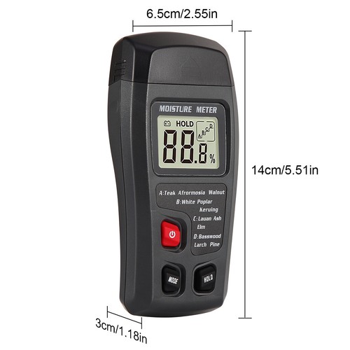 Misuratore di umidità legno LCD digitale 0-99,9% tester igrometro umidità test - Foto 14 di 17