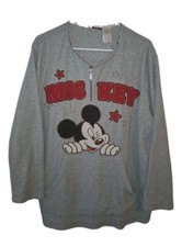 Disney Women's 3XL Mickey Mouse Gray Sweatshirt Quarter Zip