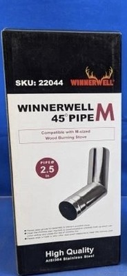 Winnerwell 45-degree Stainless Steel Pipe 2.5  Connector For MEDIUM Nomad Stove