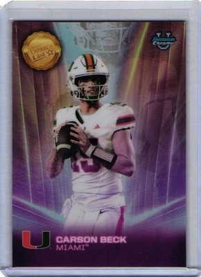 Carson Beck 2025 Bowman U Chrome Deans List #DL-4 Case Hit Miami Hurricanes