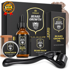 Ultimate Beard Growth Kit: Oil, Balm  Comb for Men