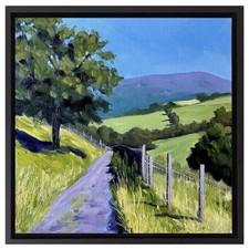 Framed Original Oil Painting:  Yorkshire Dales Track 12x12in