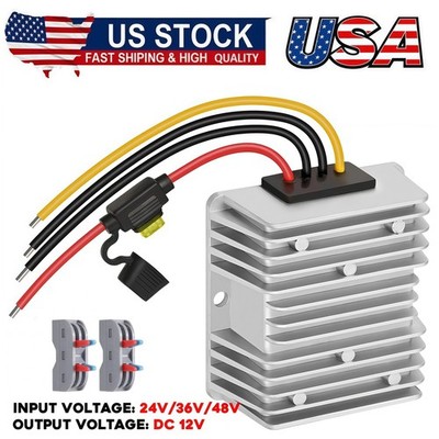 48V/36V to 12V Step Down Converter, 20A 240W DC-DC Buck, Golf Cart Power Supply