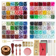 Wax Seal Stamp Kit 2400pcs 96 Colors Sealing Warmer Spoons Envelopes Craft