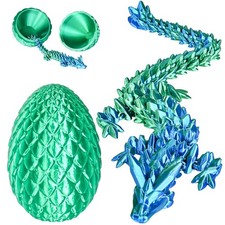 Dragon Eggs with Inside, 3D Printed M H:5.8 inches , Christmas Green