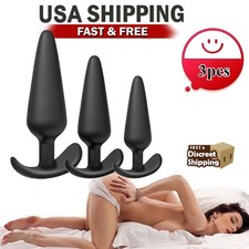 Silicone Anal Training Starter 3PCS Kits Beginner Anal Trainer Butt Plug Massage