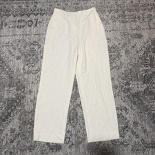 Alexander McQueen Ivory STRAIGHT FIT CREPE PANTS 42