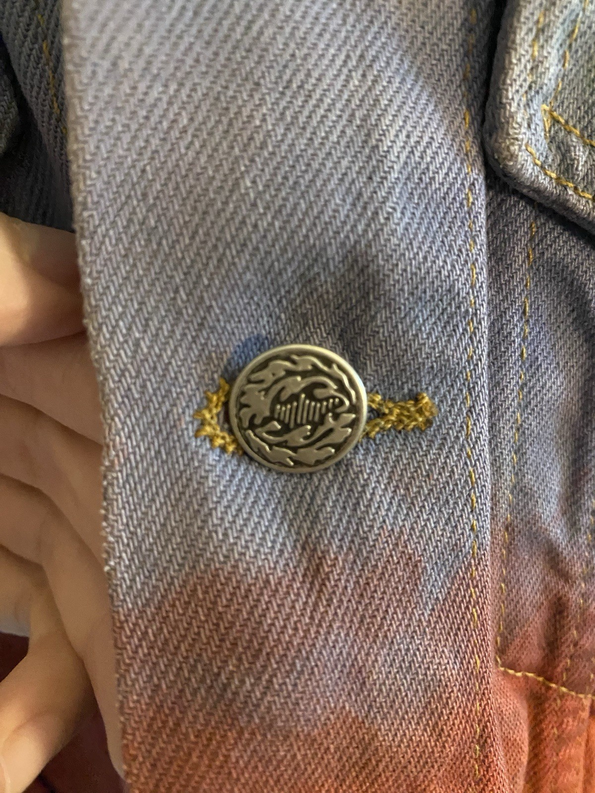 american eagle denim jacket custom rainbow design… - image 3