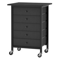 5 Drawer File Cabinet,Rolling Filing Chest Cabinet with Wheels, Under Desk St...