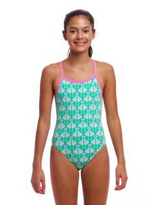 Funkita Girls Loose Goose Single Strap Swimsuit - Green