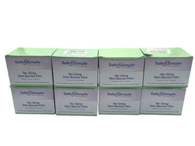 Safe n' Simple Skin Barrier Wipes 8-Pack of 25 ct EXP 07/2027