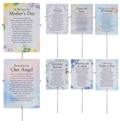 In Loving Memory Open Graveside Memorial Card and Holder - Choose Design